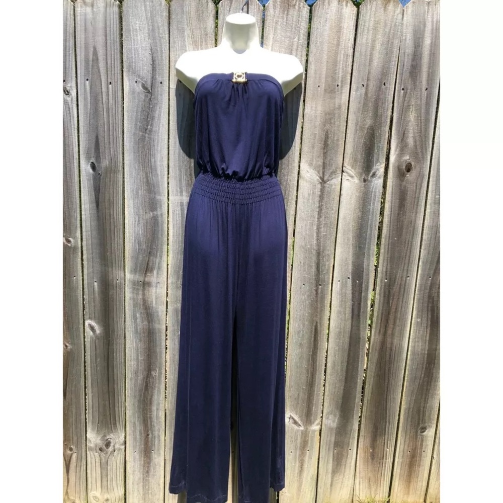 NWOT Navy Blue Strapless Trina Turk Jumpsuit